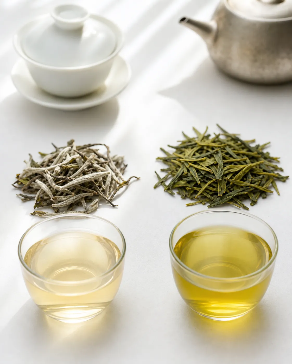 White Tea vs Green Tea Color: Dry Leaf, Liquor, and Brewed Leaf Differences